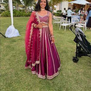 Maroon bridal Lehenga